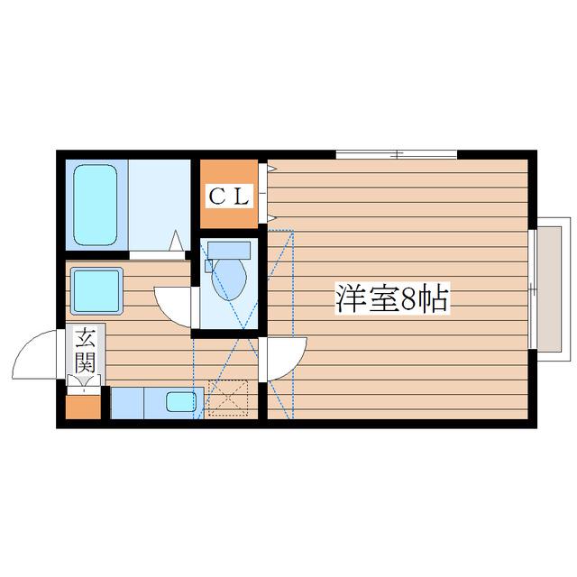 サンハイツV(1K/2階)の間取り写真