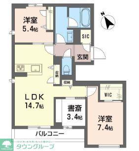エスバイヤマセ(2SLDK/2階)の間取り写真