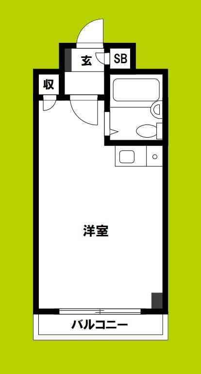 ルーミハイツ三国(ワンルーム/2階)の間取り写真