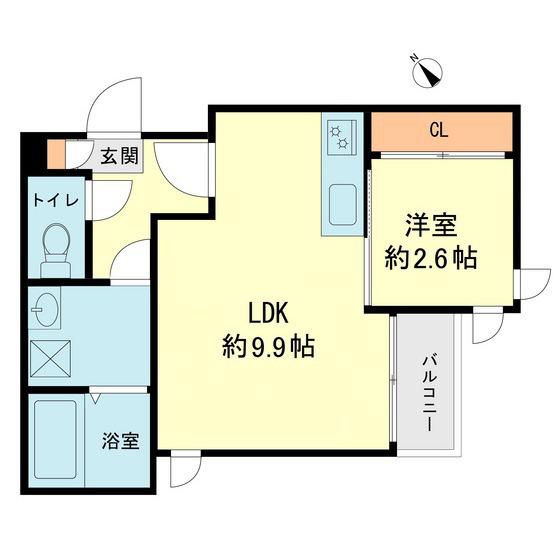 GRANDTIC L 二日市(1LDK/1階)の間取り写真
