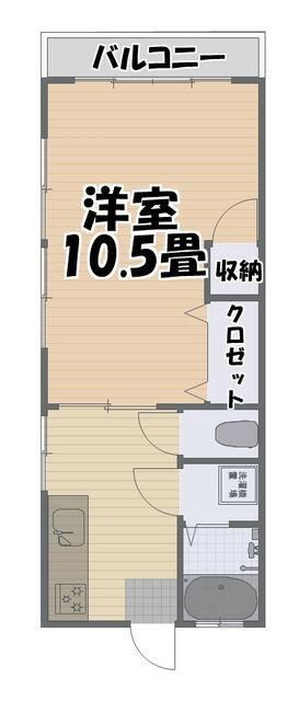 ワコーハイツII(1K/2階)の間取り写真