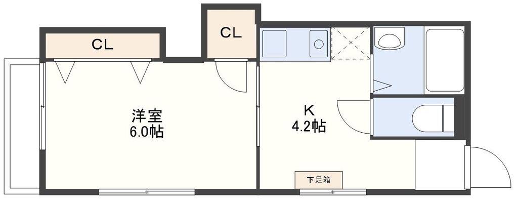 シャロン住吉(1K/2階)の間取り写真