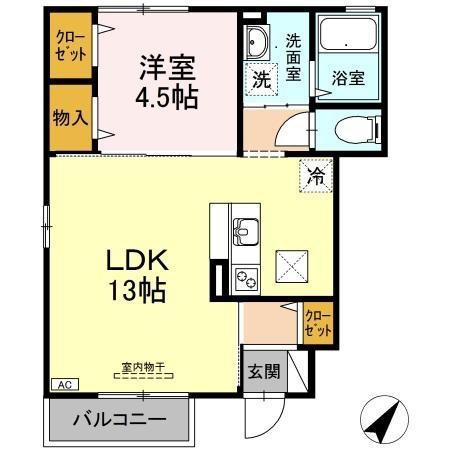 エトワール(1LDK/1階)の間取り写真