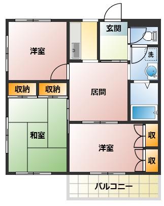 山久マンション塩野(3LDK/6階)の間取り写真