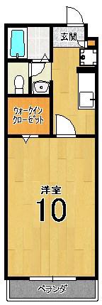 シュペリール(1K/2階)の間取り写真