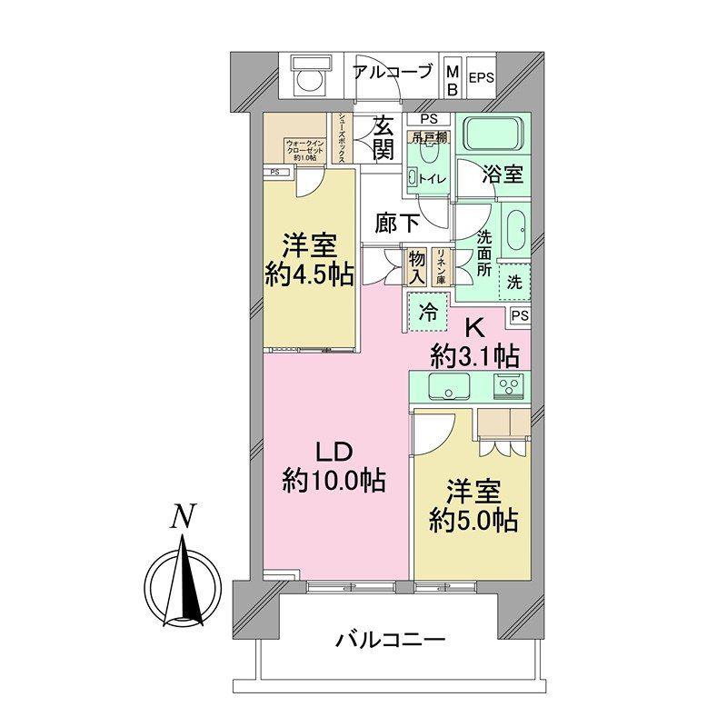 ベリスタ高井戸駅前(2LDK/5階)の間取り写真