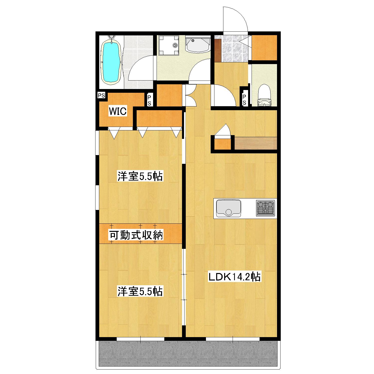 ハレルアナ久が原(2LDK/2階)の間取り写真
