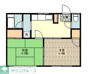 パールハイツ(2DK/1階)の間取り写真