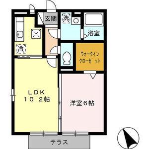セジュール・ナカ(2DK/2階)の間取り写真