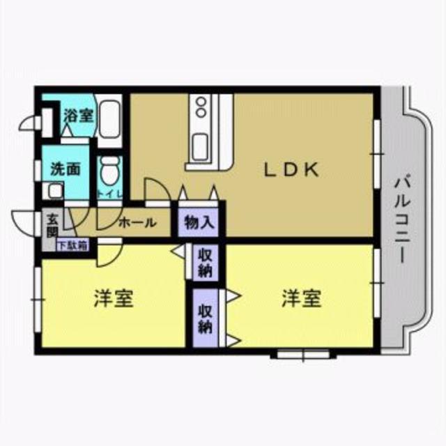 ユーミーマンションかのこ(2LDK/1階)の間取り写真