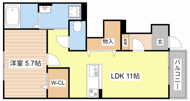 SUNNY HOME(1LDK/1階)の間取り写真