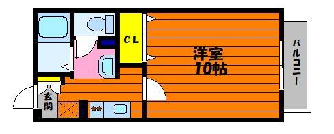 フレーシア(1K/1階)の間取り写真