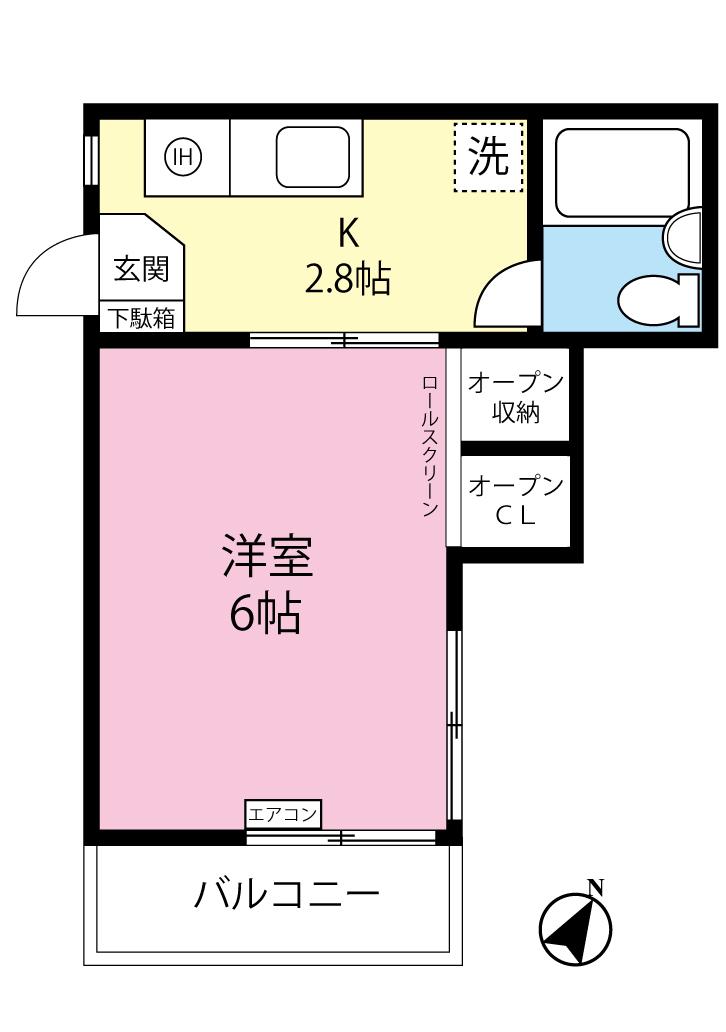 リラ新ゆり(1K/2階)の間取り写真