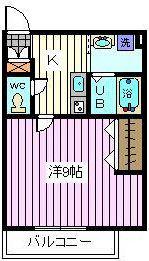 BONHEUR 中浦和(1K/3階)の間取り写真