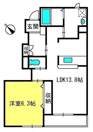 アークガーデンA(1LDK/1階)の間取り写真