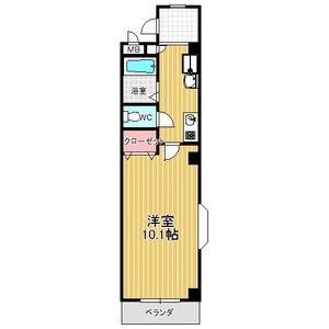 クレセールN(1K/3階)の間取り写真