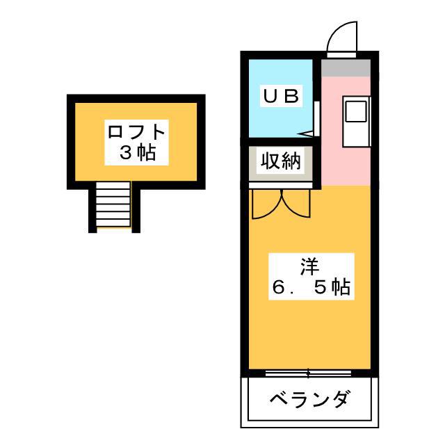 メゾン東静岡(ワンルーム/2階)の間取り写真