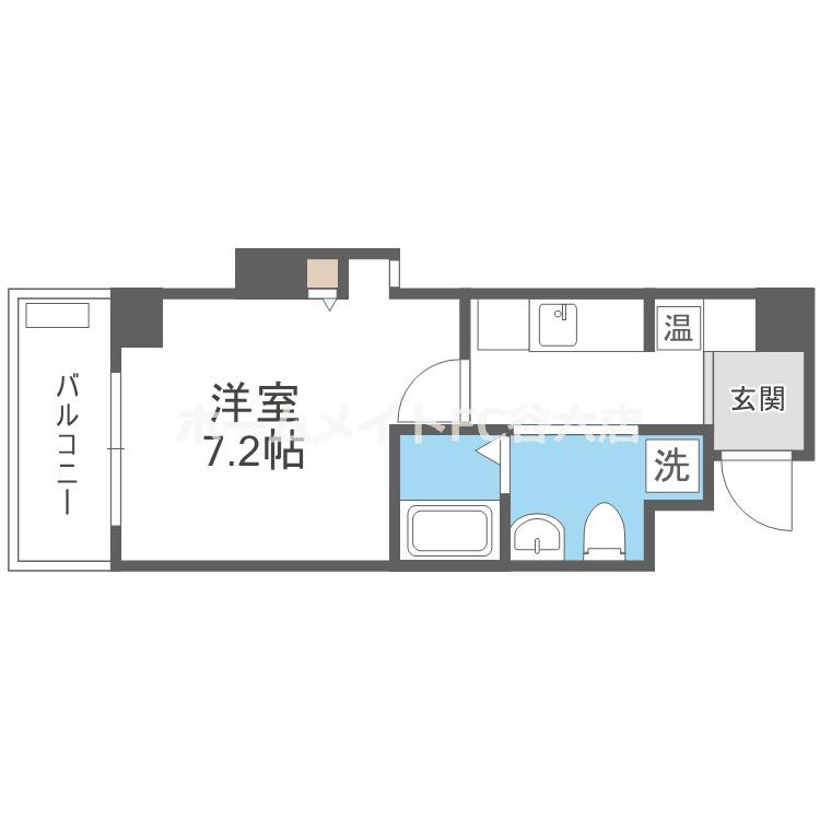 第7美和マンション(1K/6階)の間取り写真