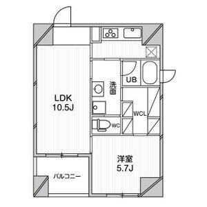 ルクレ堺筋本町レジデンス(1LDK/12階)の間取り写真