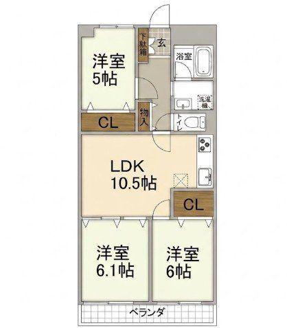 南砂町グリーンハイツ2号棟(3LDK/13階)の間取り写真