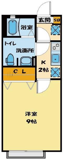 サンライズ(1K/1階)の間取り写真
