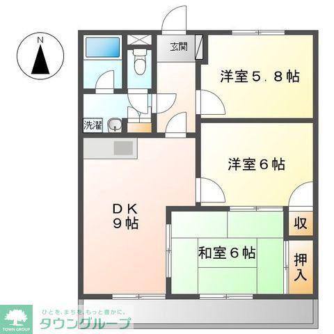 グリーンヒルズ香川(3DK/3階)の間取り写真