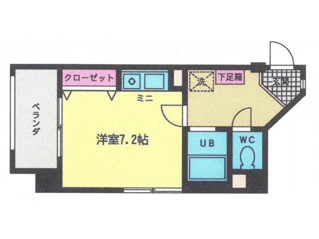 ハートピア鍛冶町(ワンルーム/2階)の間取り写真