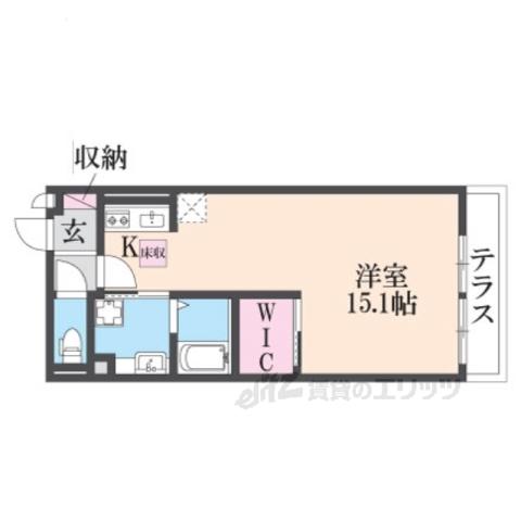 ティサージュK(ワンルーム/1階)の間取り写真