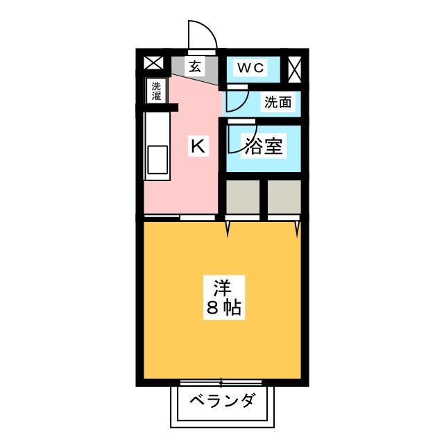 SURPLUSレオパレス B(1K/1階)の間取り写真