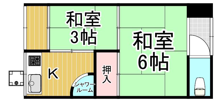 今村文化(2K/2階)の間取り写真