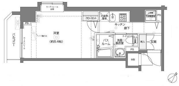 フェニックス横濱関内BAY MARKS(1K/9階)の間取り写真