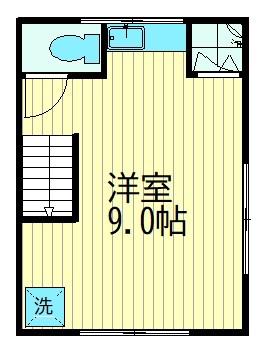 京急本線 平和島駅 徒歩7分 2階建 築67年(ワンルーム/2階)の間取り写真