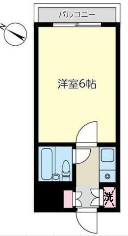 伊勢佐木町セントラルヒルズ(1K/3階)の間取り写真
