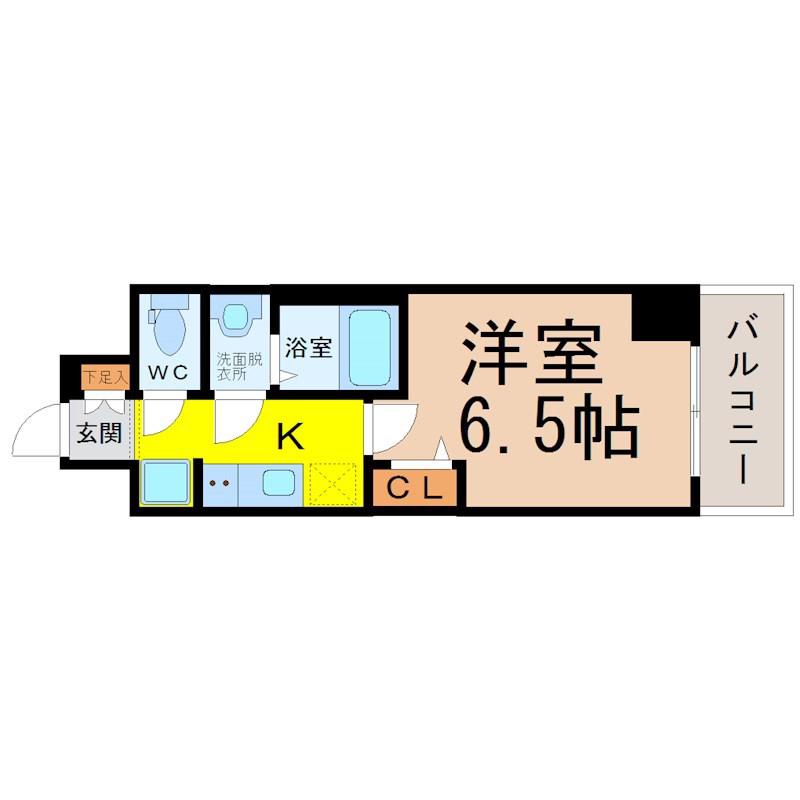 プレサンス大須観音ビザリア(1K/4階)の間取り写真