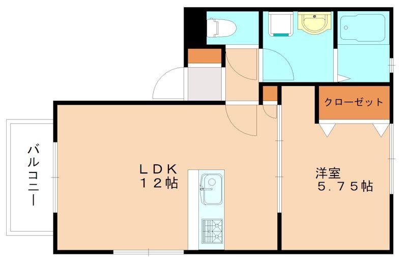アールエムハイツ I(1LDK/1階)の間取り写真