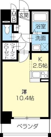 PROUD-G中通町(ワンルーム/2階)の間取り写真