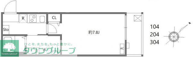 ログライフ東六郷(1K/2階)の間取り写真