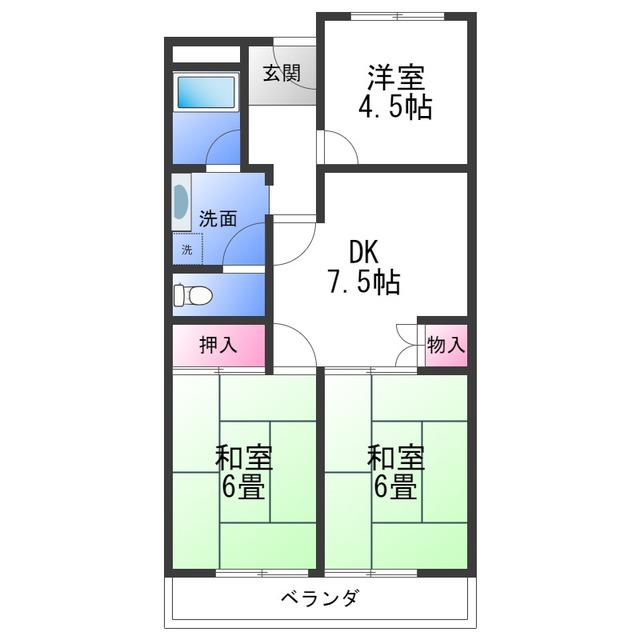 エステートハイツ(3DK/3階)の間取り写真