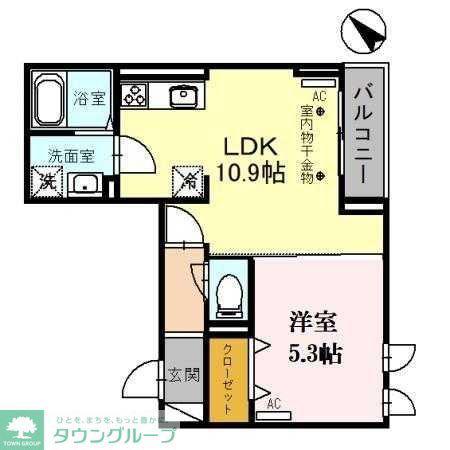 シャルール川越(1LDK/3階)の間取り写真