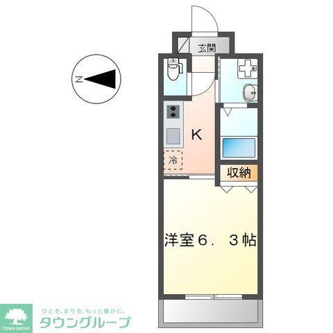 PEACE(1K/2階)の間取り写真