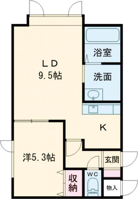 ＪＲ函館本線 近文駅 徒歩17分 2階建 築11年(1DK/2階)の間取り写真