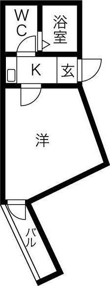 プレアール姫島(1K/5階)の間取り写真
