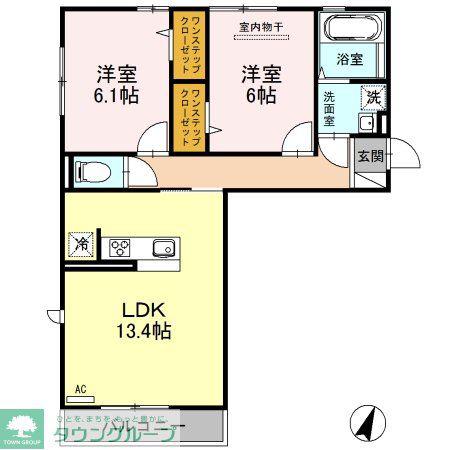 エスポワールIII(2LDK/3階)の間取り写真