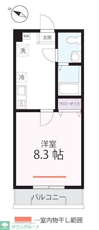 QUIET CRAB HOUSE 溝ノ口II(1K/1階)の間取り写真