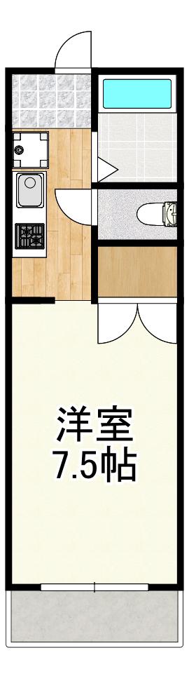 ドリームマンション(1K/2階)の間取り写真