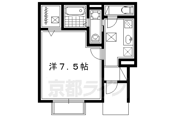 ユニフローラ III(1K/1階)の間取り写真