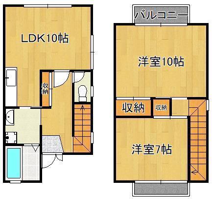U-PALM F棟(2LDK/1階)の間取り写真