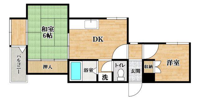 ソーシャル山本(2DK/2階)の間取り写真