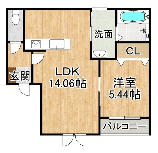 LARISSA(1LDK/3階)の間取り写真