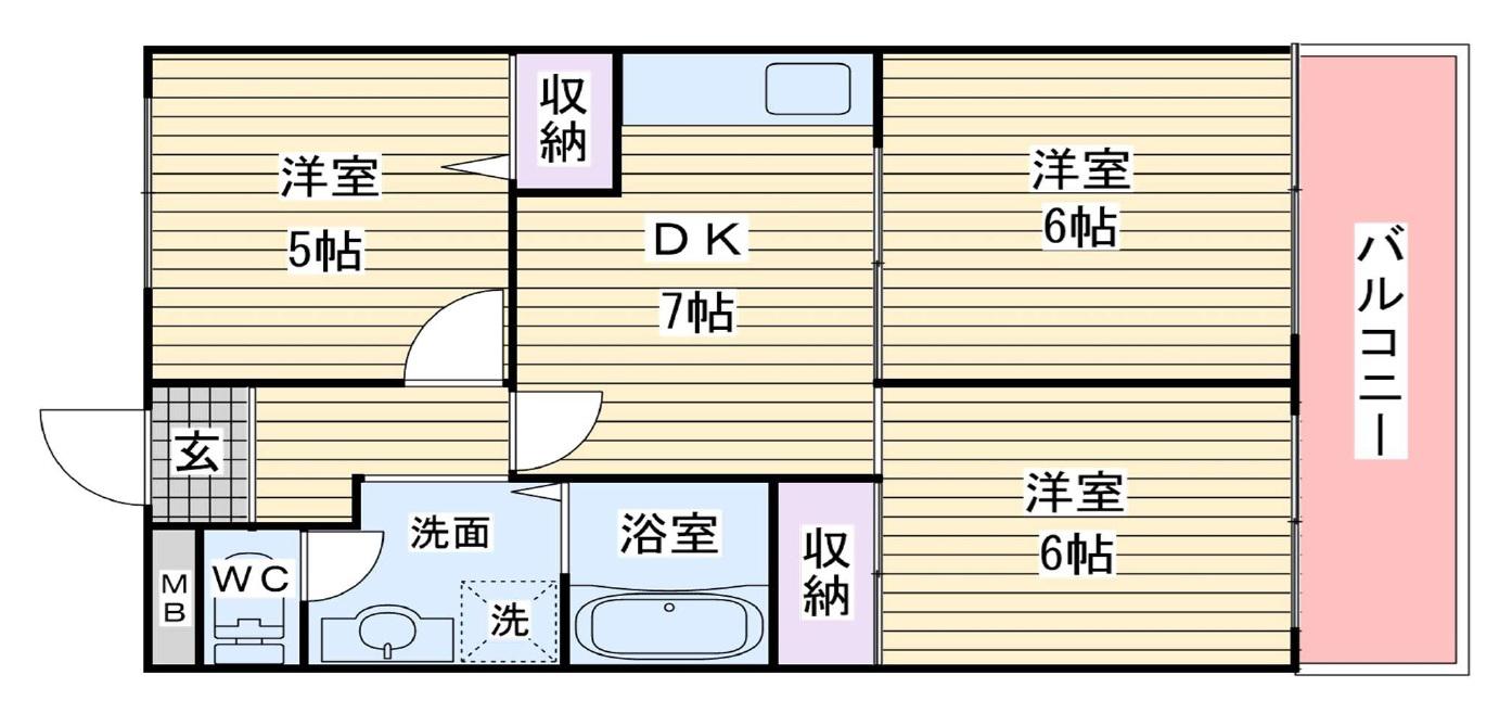 OSGハイツ(3DK/8階)の間取り写真